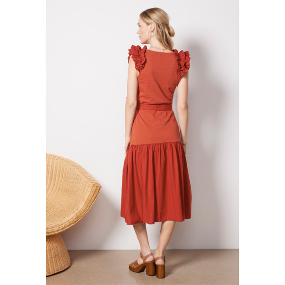 NATION LTD x Evereve NWT Everleigh Dress in Terracotta Cayenne // M - Picture 3 of 14